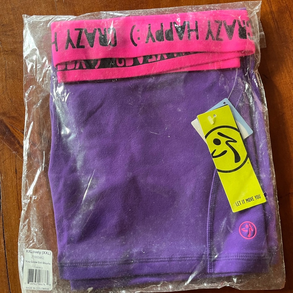 Zumba Purple and Pink Shorts XXL